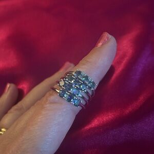 Set of 4 Sterling Silver Trinity Rings. Sizes 6,7,8